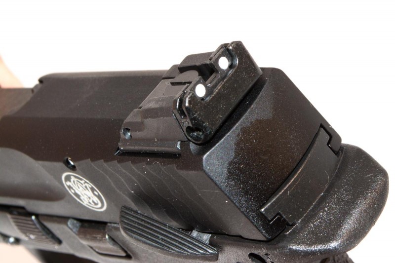 One of the many improvements from the 2011 original: better adjustable sights.