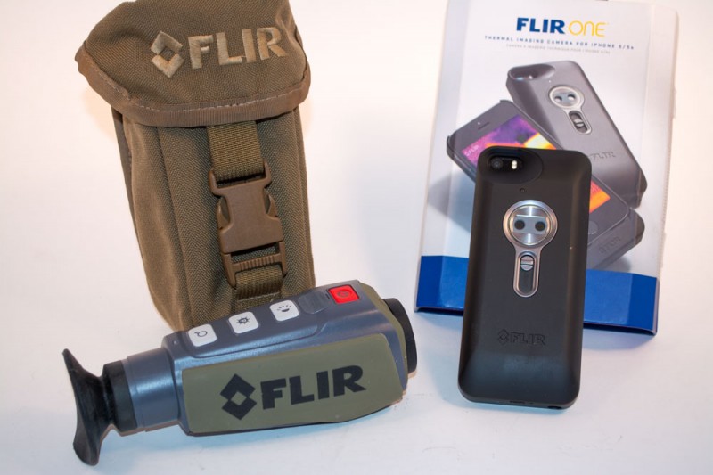 The FLIR Scout (left) and FLIR One iPhone camera (right)