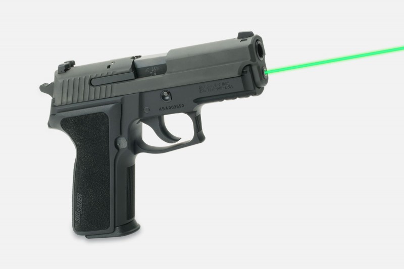 The new green guide rod laser mounted in a Sig Sauer P229.