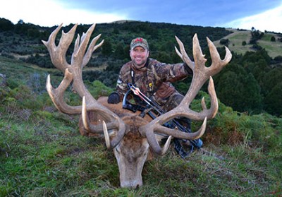 Pat Reeve's red stag, which he took with a  Mathews Monster bow, scored more than 400 inches.