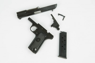 Once field stripped, the Browning heritage becomes clear. The Tokarev borrows heavily from both the 1911 and Hi-Power.