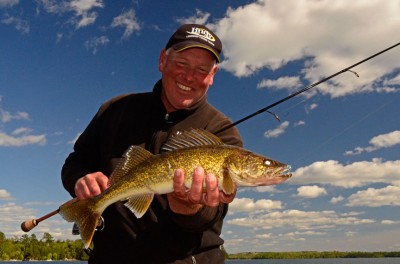 “When walleyes key on shiners in lakes with big, shallow flats, they move up into water less than 4-feet deep. They’re so shallow you can actually see them," said Sundin.