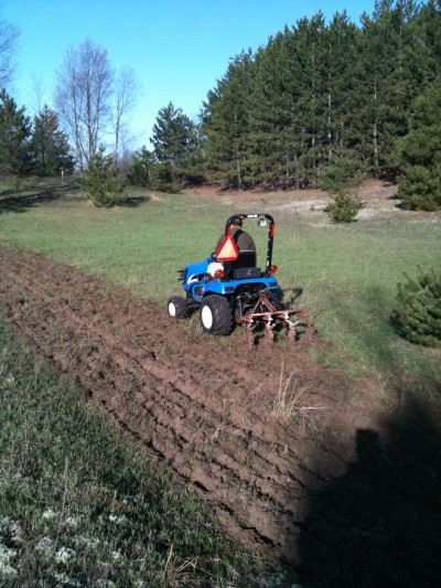A small tractor can be a very helpful tool for getting your honey hole set up.