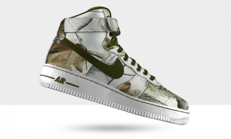 A customized Air Force 1 in Realtree AP Snow Camo.