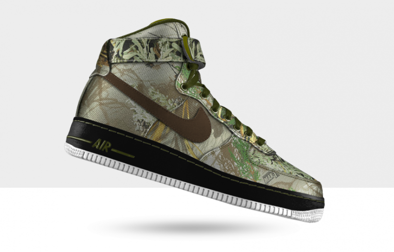 A customized Air Force 1 in Realtree Max 1 camo.
