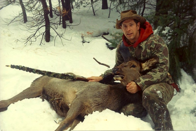 The elk made it only 30 yards after being struck by Dunn's arrow.