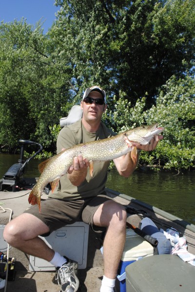 Scott Markham often catches pike while bass fishing on the Kalamazoo River.