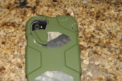 The case's camera lens cover easily pivots out of the way, a notable improvement from the previous model of Griffin case I used.