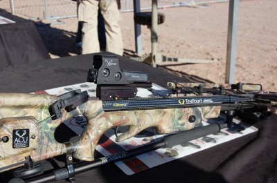 EOTech’s XBow sight, seen here on a TenPoint bow, is one of the latest sighting systems available to crossbow hunters.