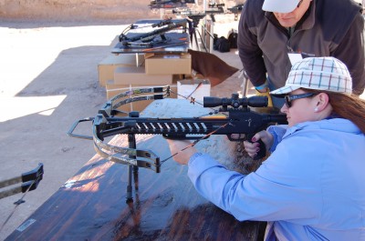 The author’s wife took a shine to the extremely user-friendly Kodabow crossbows. 