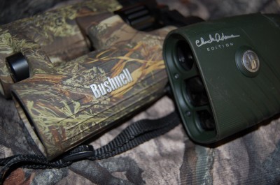 While the rubberized outer coating on your binoculars and rangefiner will not technically hold smells, you really need to wipe them down with a scent-free wipe. Image courtesy Derrek Sigler.