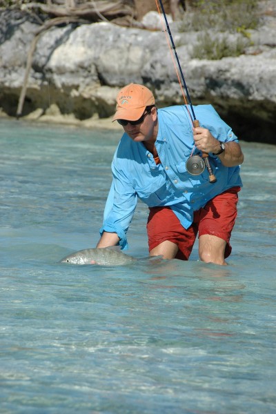 Guests at some popular winter vacation destinations in the Bahamas, such as Kamalame Cay resort, can step out their door and be wading for bonefish. Image by Maria Armitage.