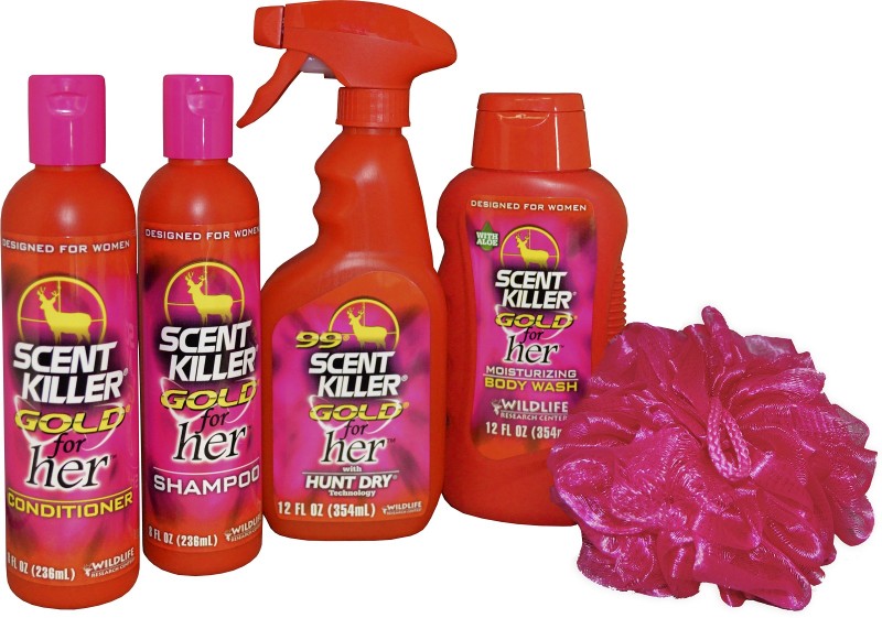 Wildlife Research Center's new Scent Killer Gold For Her line. Image courtesy Wildlife Research Center.
