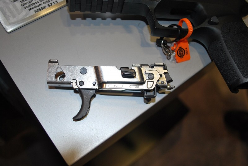 The internal stainless steel frame, which is the serialized "gun" part of the P230. Nearly everything else is interchangeable.