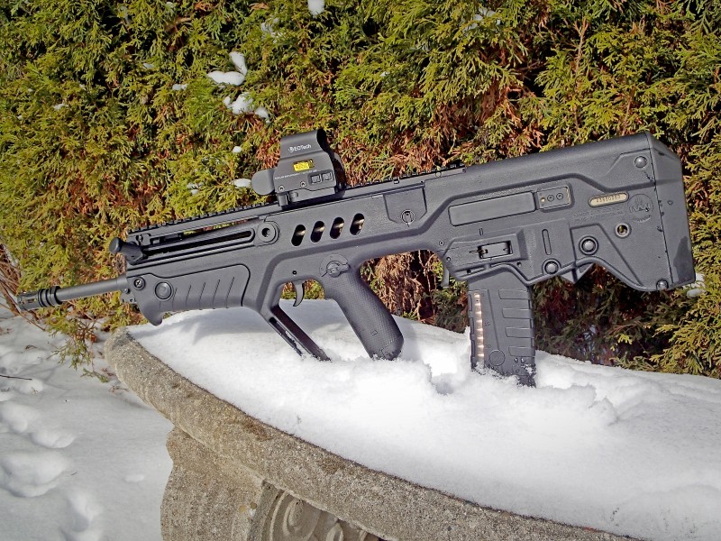 A left-side view of the Tavor SAR TSB18.