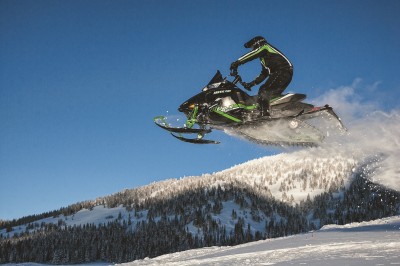 Longer tracks tend to provide better flotation and traction in deeper snow. Image courtesy Arctic Cat.