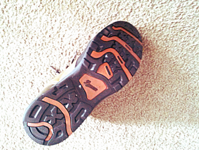 The Nobo's tread patterning is meant for hiking through light brush.