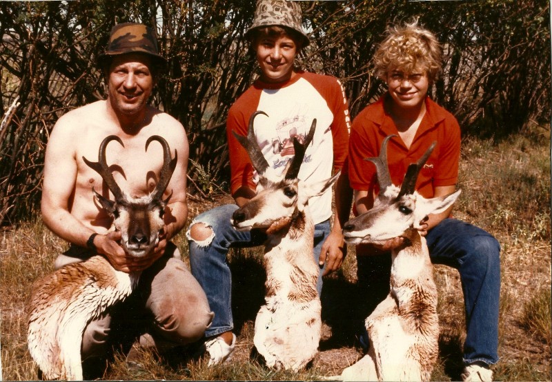 A pronghorn hunt in September 1985 led to a successful harvest for Dunn and his two sons. Image courtesy Dennis Dunn.