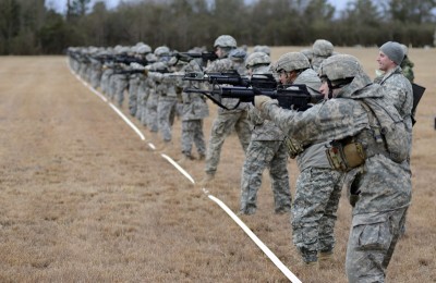 Soldiers from the Active Duty, Army Reserve and National Guard fire during a rifle match Jan. 28 at McAndrews Range. The U.S. Army Marksmanship Unit hosted the 2014 U.S. Army Small Arms Championship Jan. 26-Feb. 1.