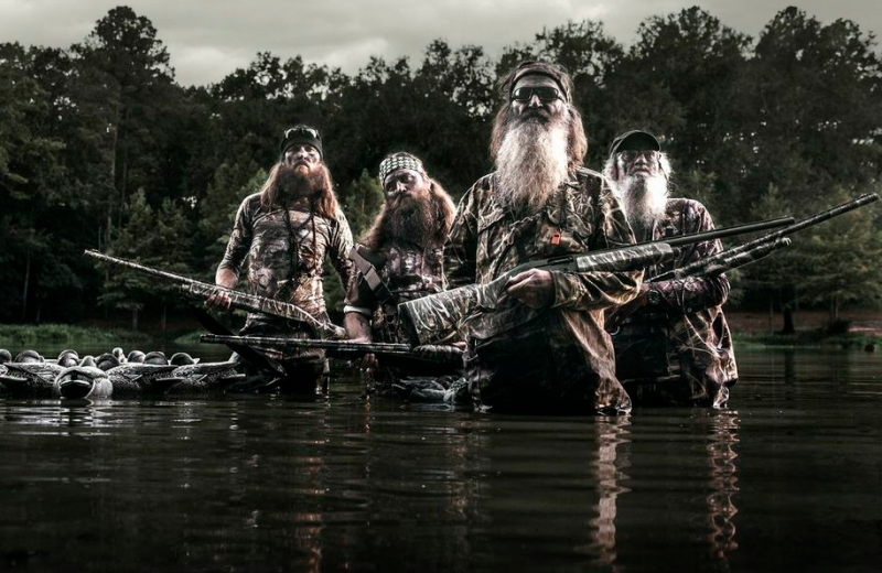 The Robertson men from left to right: Willie, Jase, Phil, and Uncle Si. 