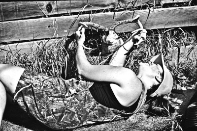 Bagging a jackalope alive, in order to determine gender, is tricky business. Lisa Jane is a 100 percent dedicated jackalope huntress.