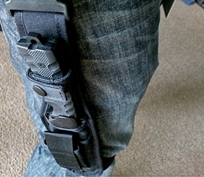 The addition of a leg strap keeps the holster rigid against the body. 
