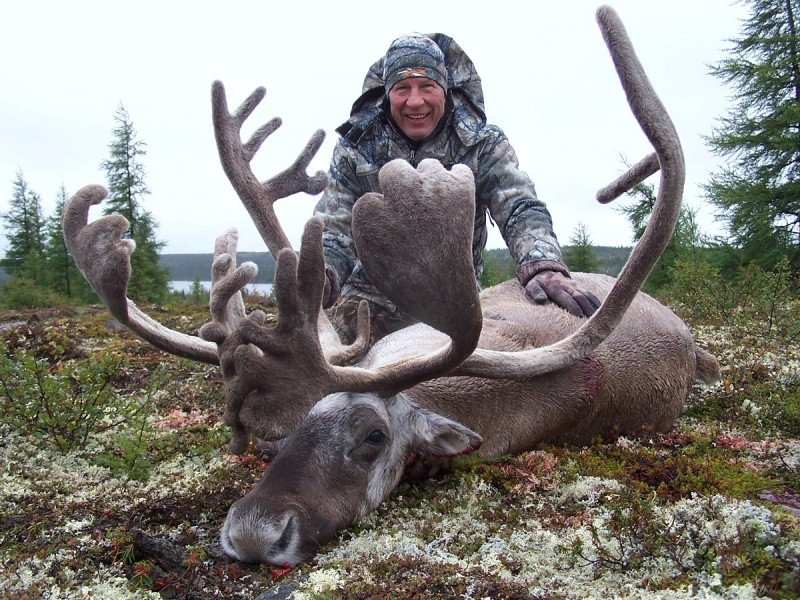 Dunn with his trophy Quebec-Labrador caribou.