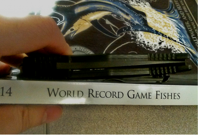 The thickness of the Adamas compared to my 2014 copy of IGFA's 'World Record Game Fishes.' The book is over 400 pages.