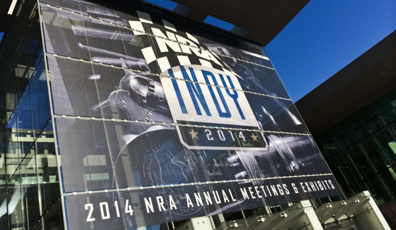 The sign welcoming visitors to the NRA Annual Meeting & Exhibits that was held in Indianapolis this past weekend.