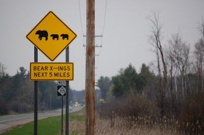 Once uncommon, drivers often see signs like this around Michigan. Image by Derrek Sigler.