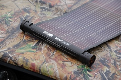 Bushnell’s PowerSync SolarWrap 400 allows you to keep batteries charged when there is no place to plug in. Even under overcast skies, the solar panel stores energy and recharges quickly.