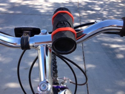 The Buckshot includes a mount that will easily connect to bicycle handlebars and things like them.