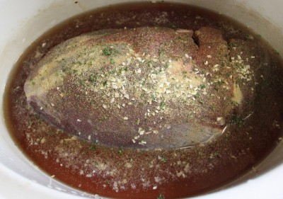 The slow cooker is the author's favorite way to cook a venison roast. The juices make for some amazing gravy.