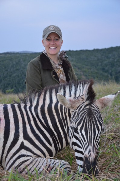 The author with her zebra. Image courtesy Michelle Whitney Bodenheimer.