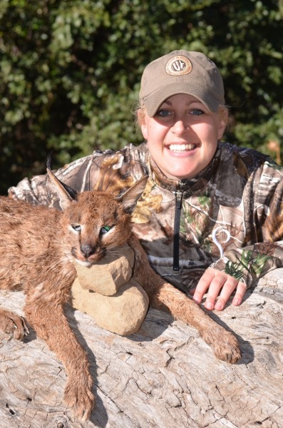 The author with her caracal. Image courtesy Michelle Whitney Bodenheimer.