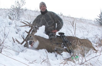 South Dakota’s Eric Miller didn’t let nasty weather keep him home. This nice buck was the result of good planning and the willingness to stick it out in bad weather. Image courtesy Erik Miller.