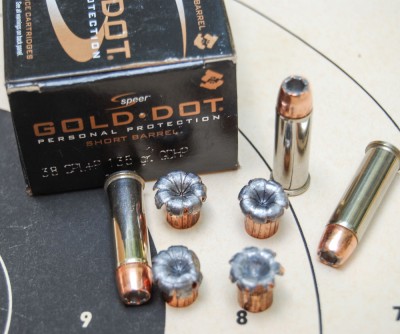 Speer Gold Dot Short Barrel is optimized to expand at lower velocities from compact guns.