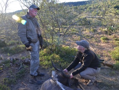 The author with a nyala she harvested on her most recent safari. Image by Michelle Whitney Bodenheimer.