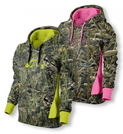 Ladies Performance Hoodies feature brightly accented Lime, Black and Hot Pink.