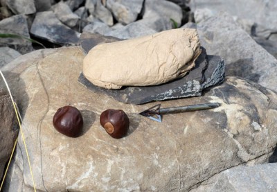 Hunters often carry mementos and good-luck charms like buckeyes, broadheads, and personal keepsakes.