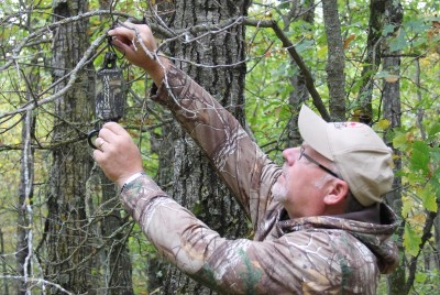 A scrape dripper that continually adds fresh lure to the scrape will really get the bucks’ attention and increase the chances they will step into the scrape during the daylight. Image courtesy Bernie Barringer.