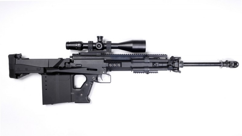 The GM6 Lynx bullpup .50 BMG rifle. It's quite compact for a .50 caliber firearm.