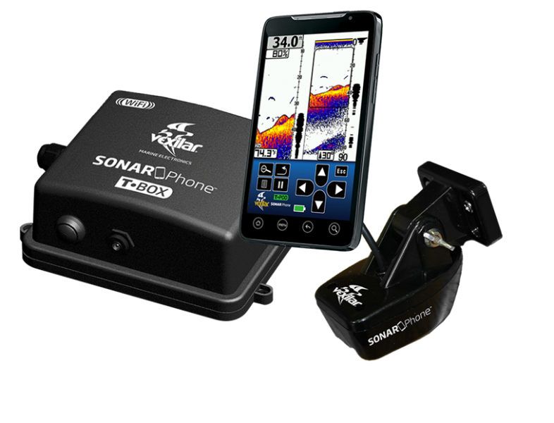The Vexilar Sonar Phone and T Box.