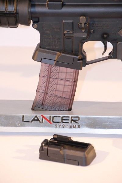 A Lancer rifle equipped with an Adaptive Magwell.