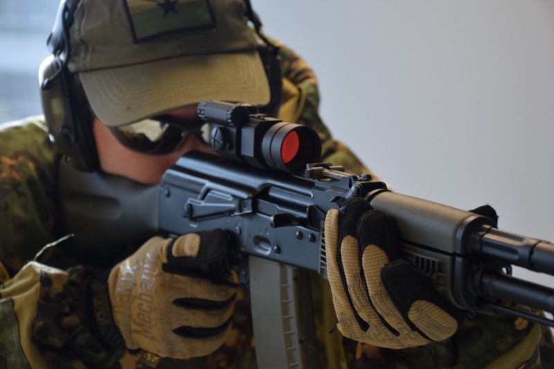 In the event of an optic failure, a shooter using the proper RS Regulate red dot upper need not worry. The firearm's iron sights can still be used without removing the mount. Image by Matt Keeler.