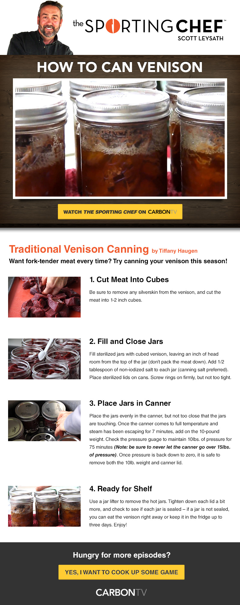 SportingChef How to Can Venison