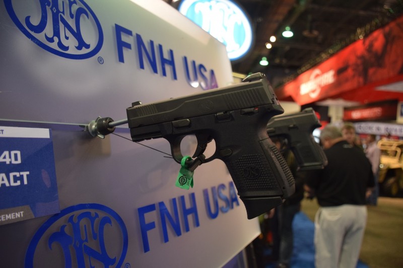 The FNS-40C, one of FNH USA's new compact striker-fired pistols.