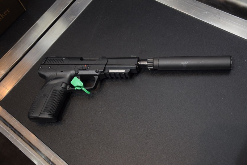 A FiveseveN with a silencer is only one of the treats the SilencerCo booth had this year at SHOT. Check out more below.