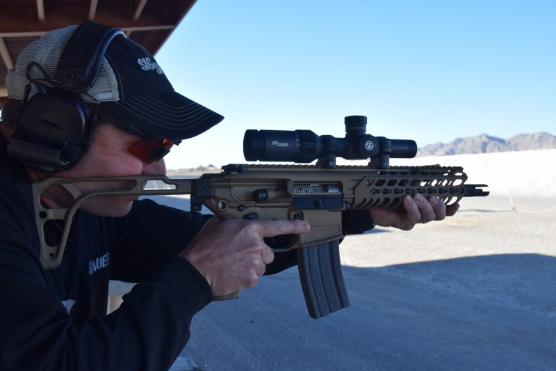 An SBR variant of the MCX without a suppressor. The gun was still very easy to control with supersonic 300 BLK loads.
