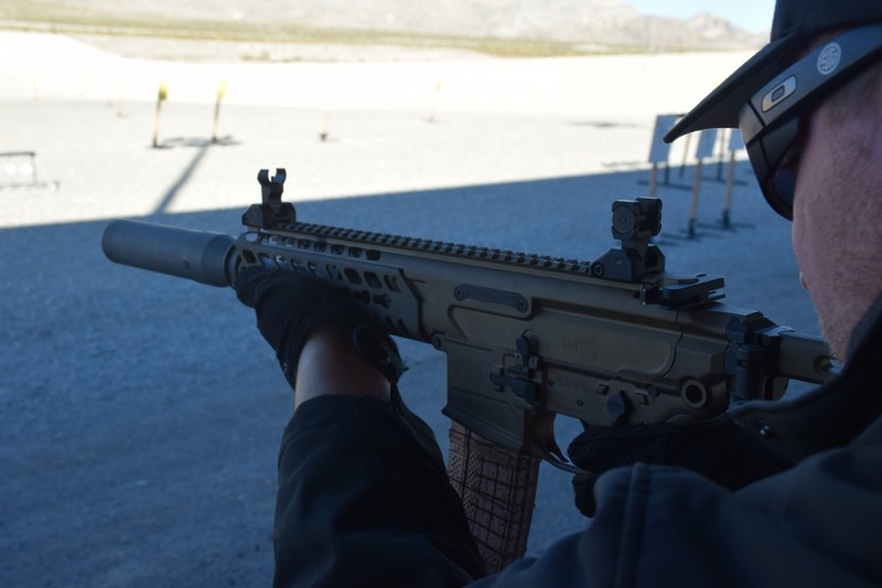 The MCX utilizes AR-pattern mags and features ambidextrous, AR-style fire controls.